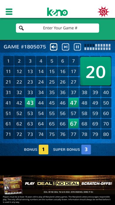 MD Lottery – Keno & Racetrax 17+ .